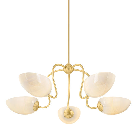 Mitzi by Hudson Valley Lighting Reva Chandelier in Aged Brass