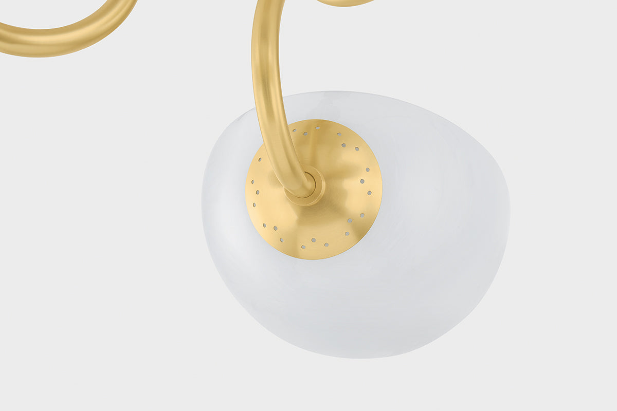 Mitzi by Hudson Valley Lighting Reva Semi-Flush Mount in Aged Brass, detail view 3