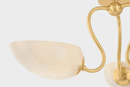 Mitzi by Hudson Valley Lighting Reva Semi-Flush Mount in Aged Brass, detail view 5
