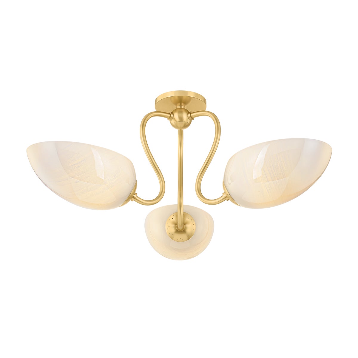 Mitzi by Hudson Valley Lighting Reva Semi-Flush Mount in Aged Brass