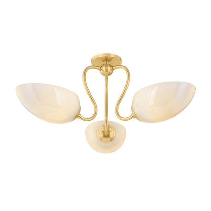Mitzi by Hudson Valley Lighting Reva Semi-Flush Mount in Aged Brass