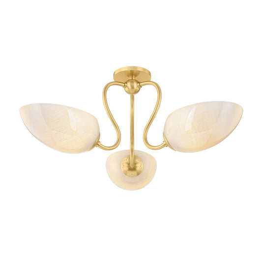Mitzi by Hudson Valley Lighting Reva Semi-Flush Mount in Aged Brass