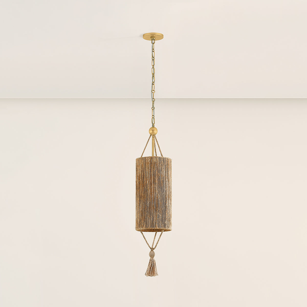Mitzi by Hudson Valley Lighting Reyn Small Pendant in Aged Brass, detail view 2