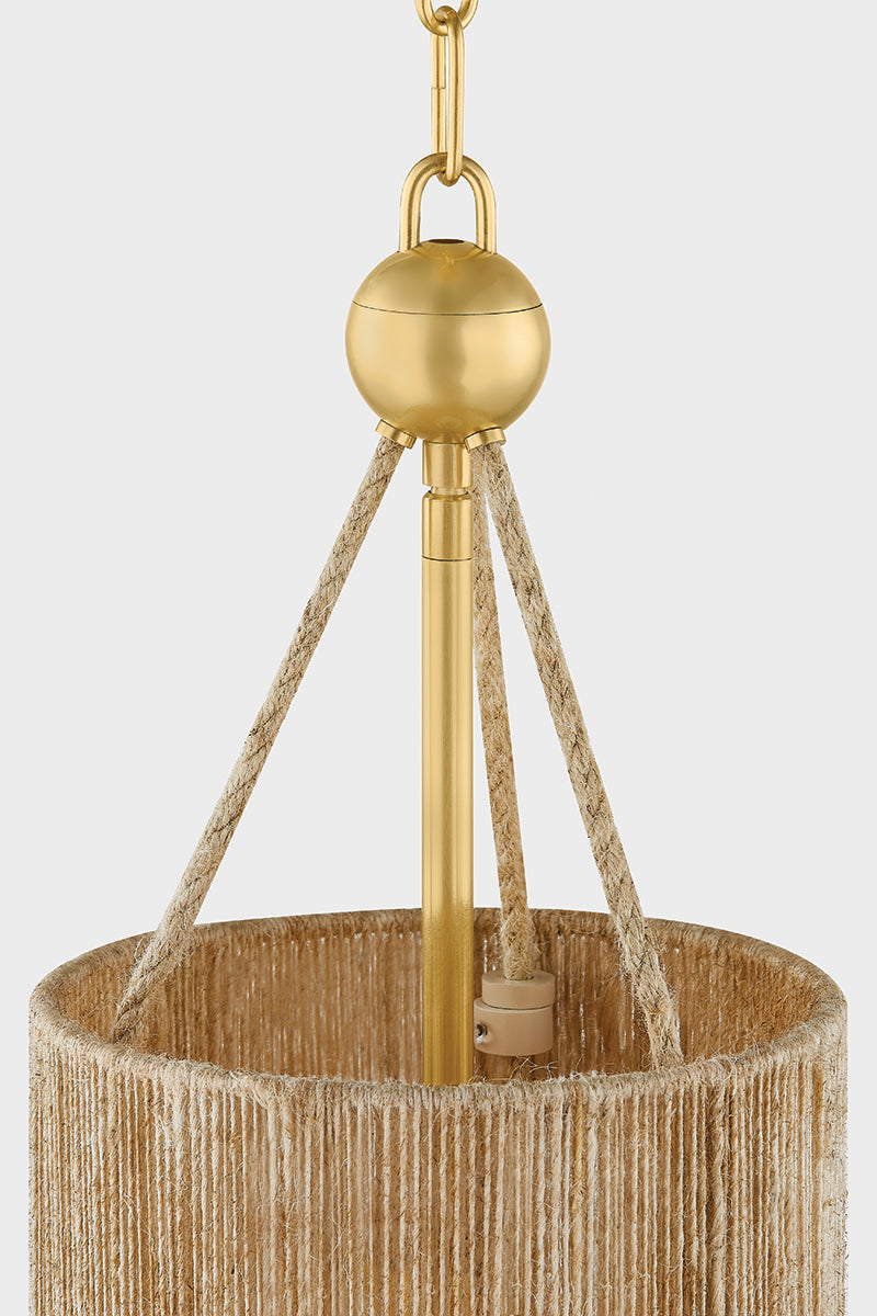 Mitzi by Hudson Valley Lighting Reyn Small Pendant in Aged Brass, detail view 3