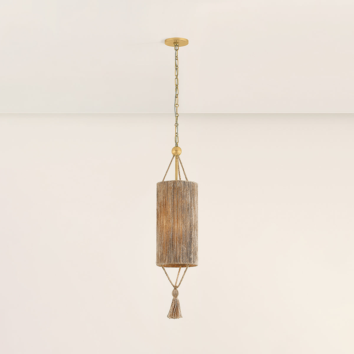 Mitzi by Hudson Valley Lighting Reyn Small Pendant in Aged Brass, detail view 4