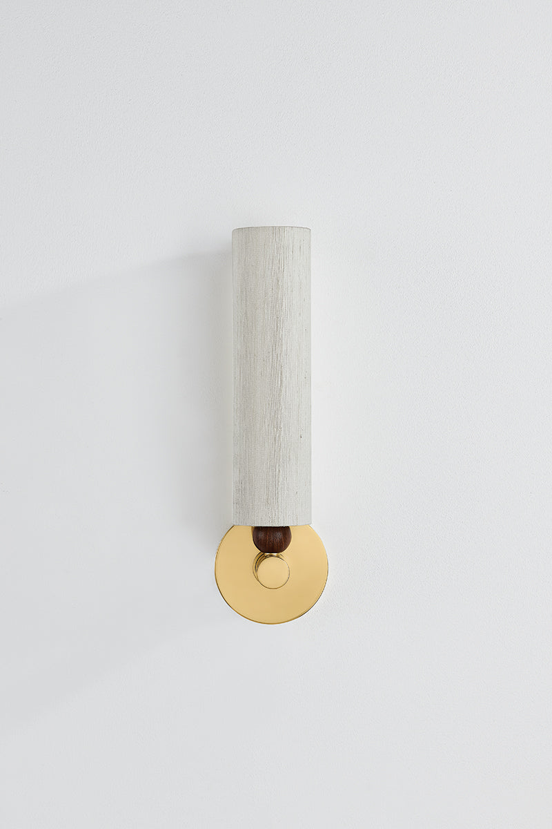 Mitzi by Hudson Valley Lighting Reyn 1-Light Wall Sconce in Aged Brass, detail view 1