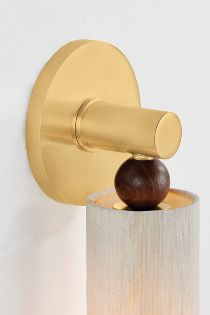 Mitzi by Hudson Valley Lighting Reyn 1-Light Wall Sconce in Aged Brass, detail view 10