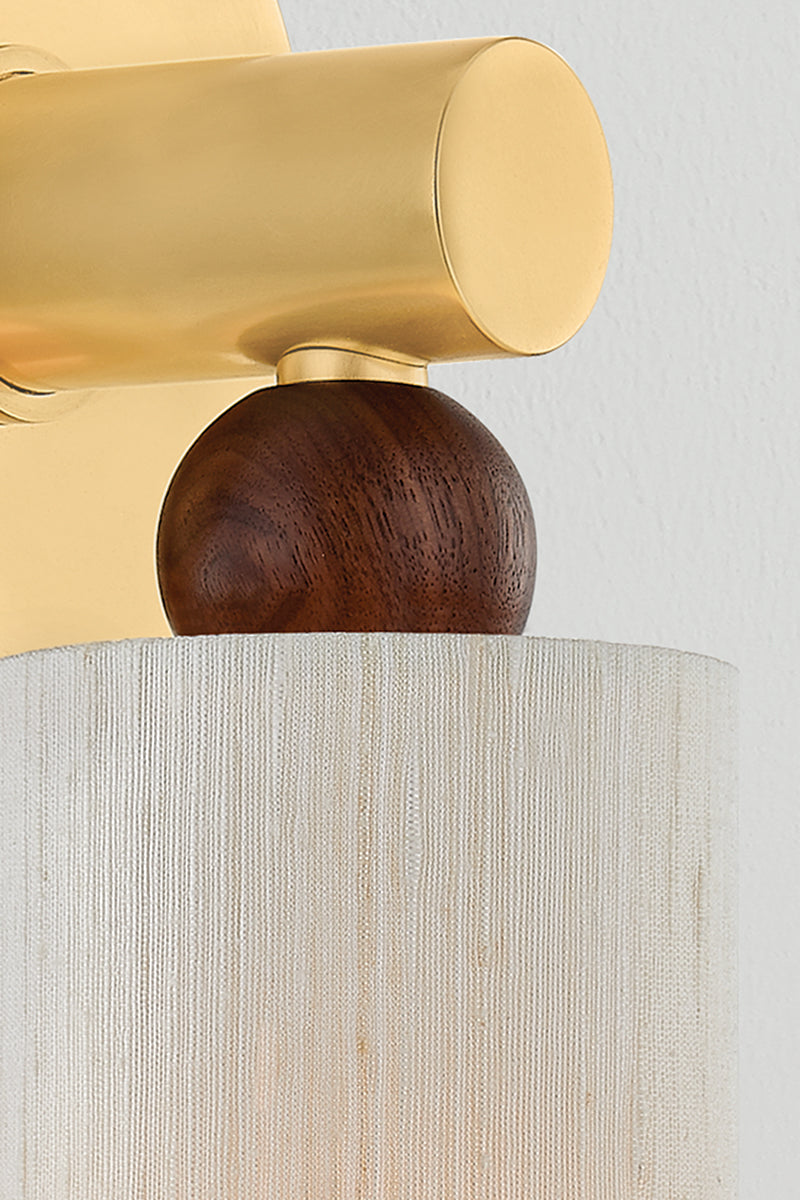 Mitzi by Hudson Valley Lighting Reyn 1-Light Wall Sconce in Aged Brass, detail view 12