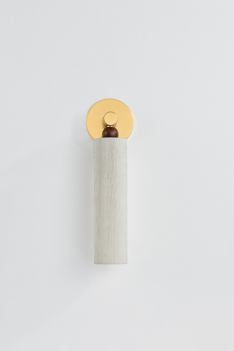 Mitzi by Hudson Valley Lighting Reyn 1-Light Wall Sconce in Aged Brass, detail view 2
