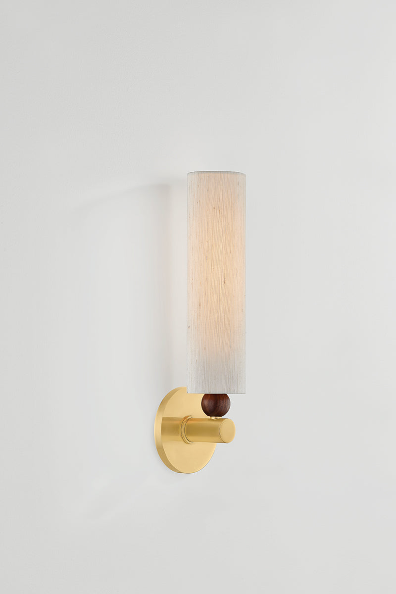 Mitzi by Hudson Valley Lighting Reyn 1-Light Wall Sconce in Aged Brass, detail view 5