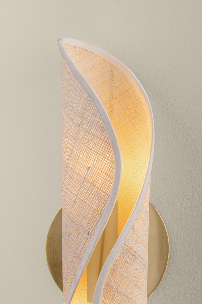 Mitzi by Hudson Valley Lighting Rhoda Wall Sconce in Aged Brass, detail view 2