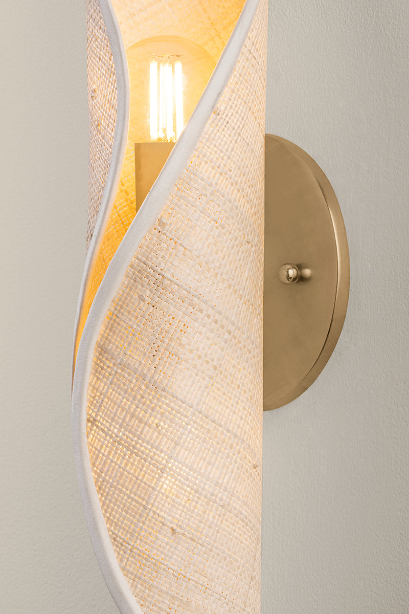 Mitzi by Hudson Valley Lighting Rhoda Wall Sconce in Aged Brass, detail view 6