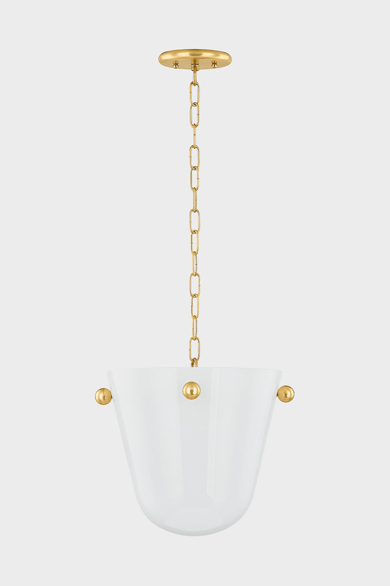 Mitzi by Hudson Valley Lighting Rima Pendant in Aged Brass, detail view 1