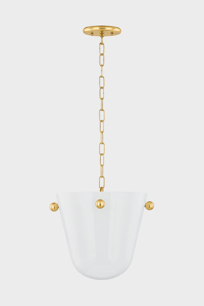 Mitzi by Hudson Valley Lighting Rima Pendant in Aged Brass, detail view 1
