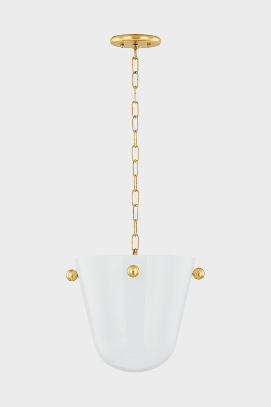 Mitzi by Hudson Valley Lighting Rima Pendant in Aged Brass, detail view 1