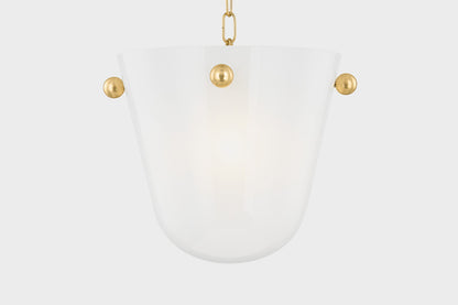 Mitzi by Hudson Valley Lighting Rima Pendant in Aged Brass, detail view 2