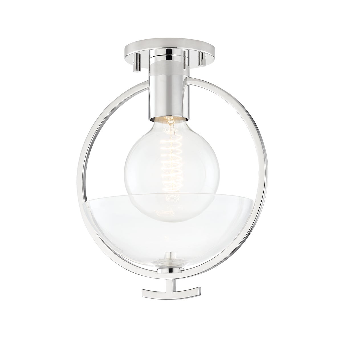 Mitzi by Hudson Valley Lighting Ringo Semi-Flush Mount in Polished Nickel
