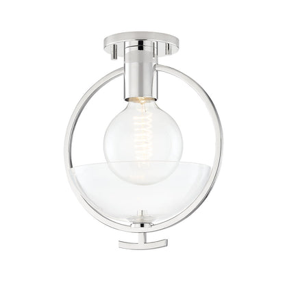 Mitzi by Hudson Valley Lighting Ringo Semi-Flush Mount in Polished Nickel