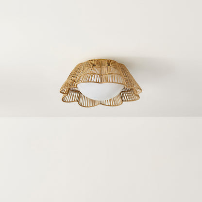 Mitzi by Hudson Valley Lighting Rosa Flush Mount in Aged Brass, detail view 2