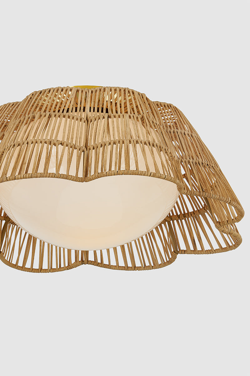 Mitzi by Hudson Valley Lighting Rosa Flush Mount in Aged Brass, detail view 3