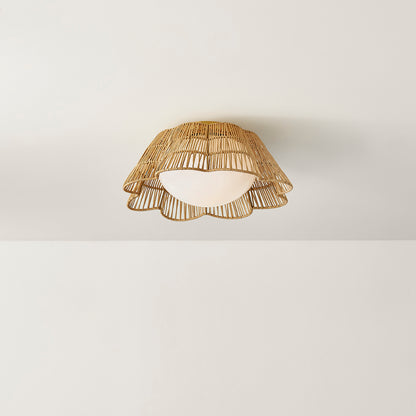 Mitzi by Hudson Valley Lighting Rosa Flush Mount in Aged Brass, detail view 4