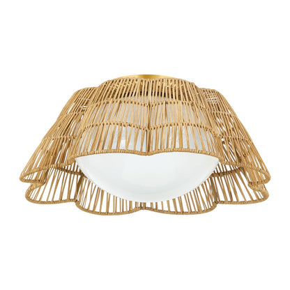 Mitzi by Hudson Valley Lighting Rosa Flush Mount in Aged Brass