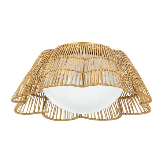Mitzi by Hudson Valley Lighting Rosa Flush Mount in Aged Brass