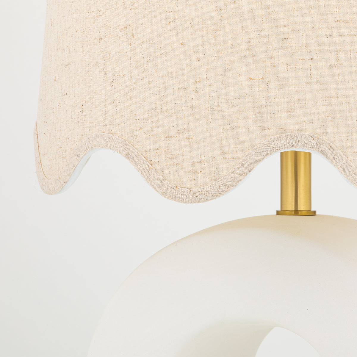 Mitzi by Hudson Valley Lighting Roshani Table Lamp in Aged Brass / Ceramic Raw Matte White, detail view 3