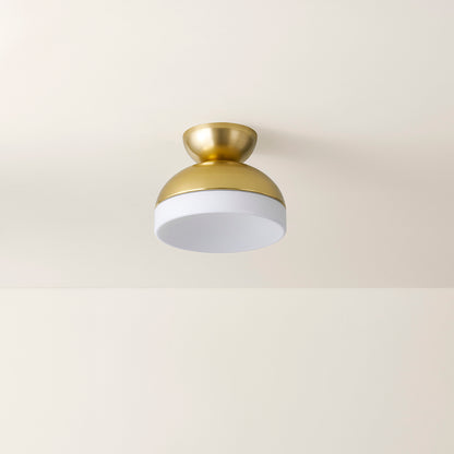 Mitzi by Hudson Valley Lighting Rue Flush Mount in Aged Brass, detail view 2