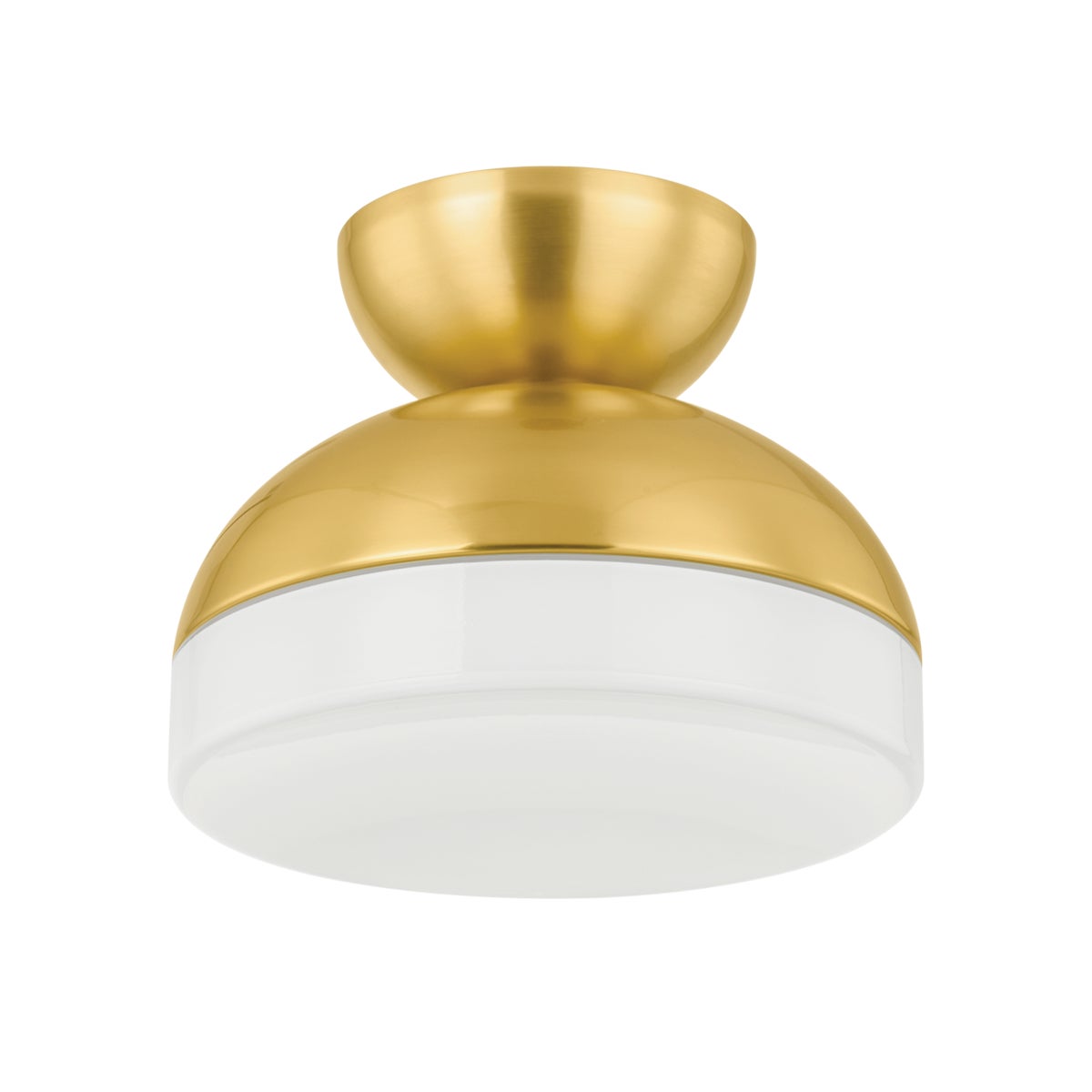 Mitzi by Hudson Valley Lighting Rue Flush Mount in Aged Brass