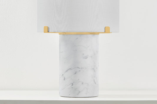 Mitzi by Hudson Valley Lighting Rumi Table Lamp in Aged Brass, detail view 1