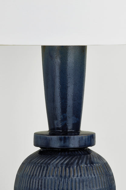 Mitzi by Hudson Valley Lighting Russo Table Lamp in Aged Brass / Ceramic Washed Cobalt, detail view 7