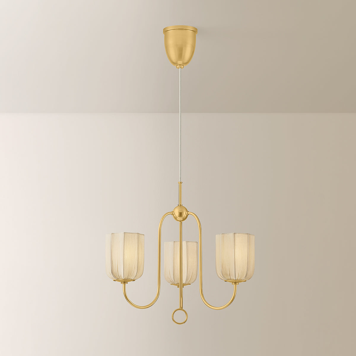 Mitzi by Hudson Valley Lighting Samantha Chandelier in Aged Brass, detail view 2