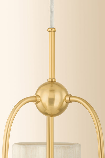 Mitzi by Hudson Valley Lighting Samantha Chandelier in Aged Brass, detail view 5
