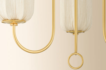 Mitzi by Hudson Valley Lighting Samantha Chandelier in Aged Brass, detail view 6