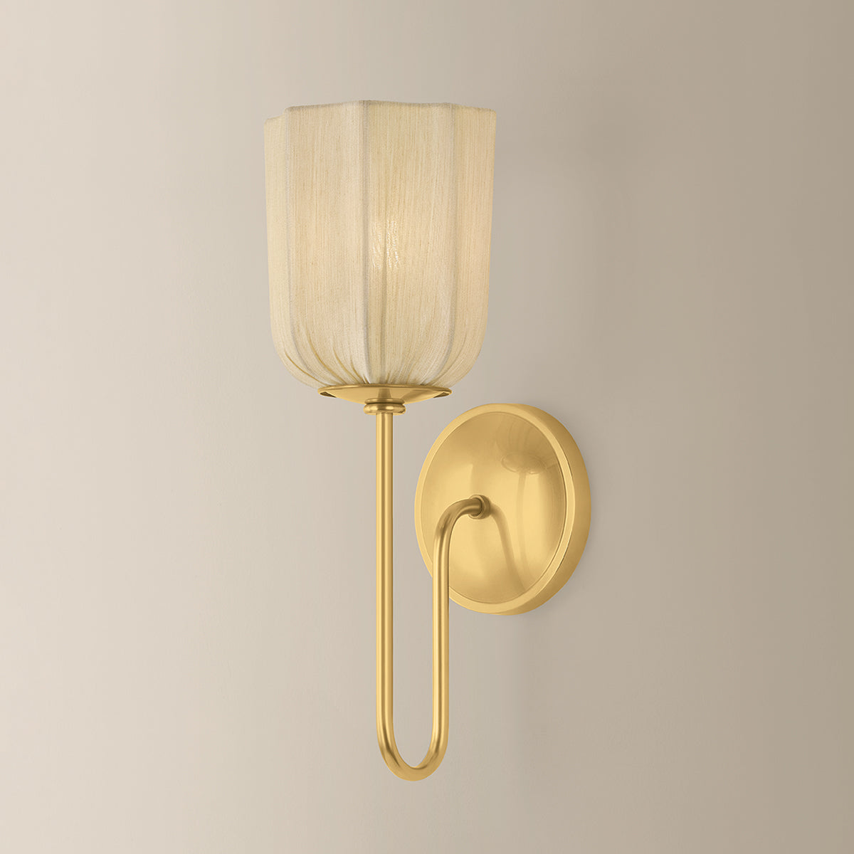 Mitzi by Hudson Valley Lighting Samantha Wall Sconce in Aged Brass, detail view 1