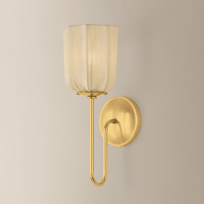 Mitzi by Hudson Valley Lighting Samantha Wall Sconce in Aged Brass, detail view 1