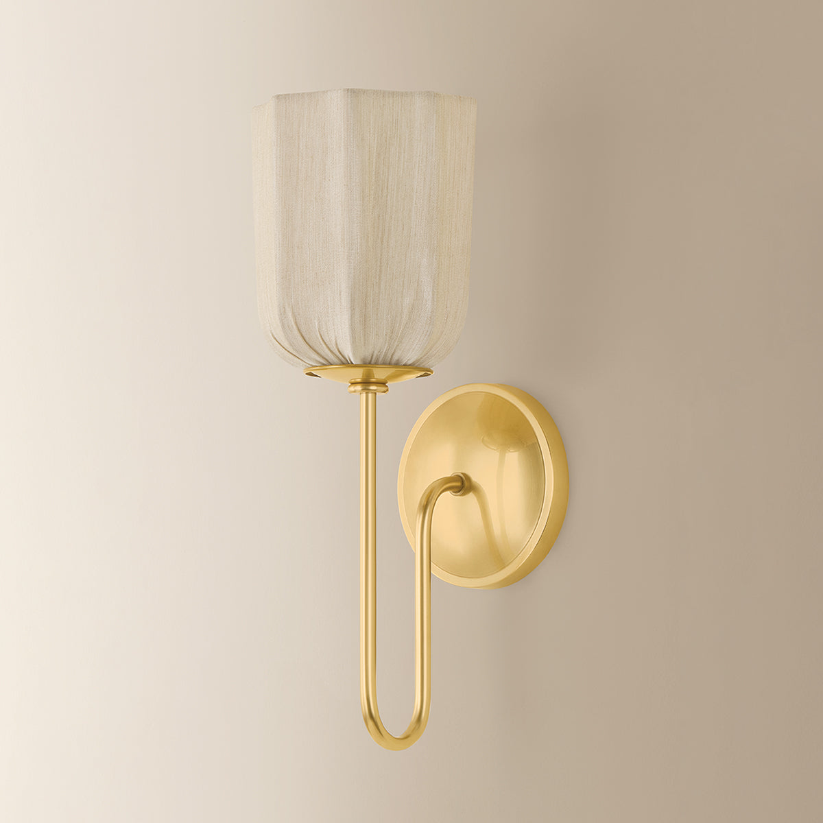 Mitzi by Hudson Valley Lighting Samantha Wall Sconce in Aged Brass, detail view 2