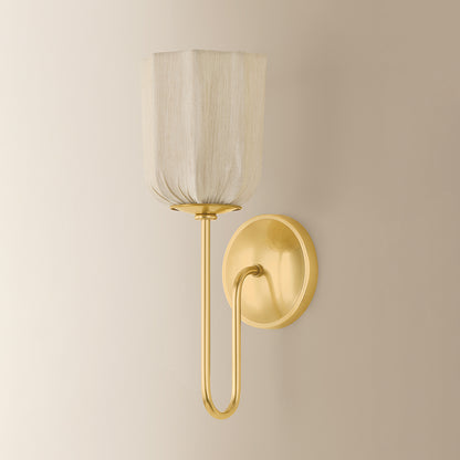 Mitzi by Hudson Valley Lighting Samantha Wall Sconce in Aged Brass, detail view 2