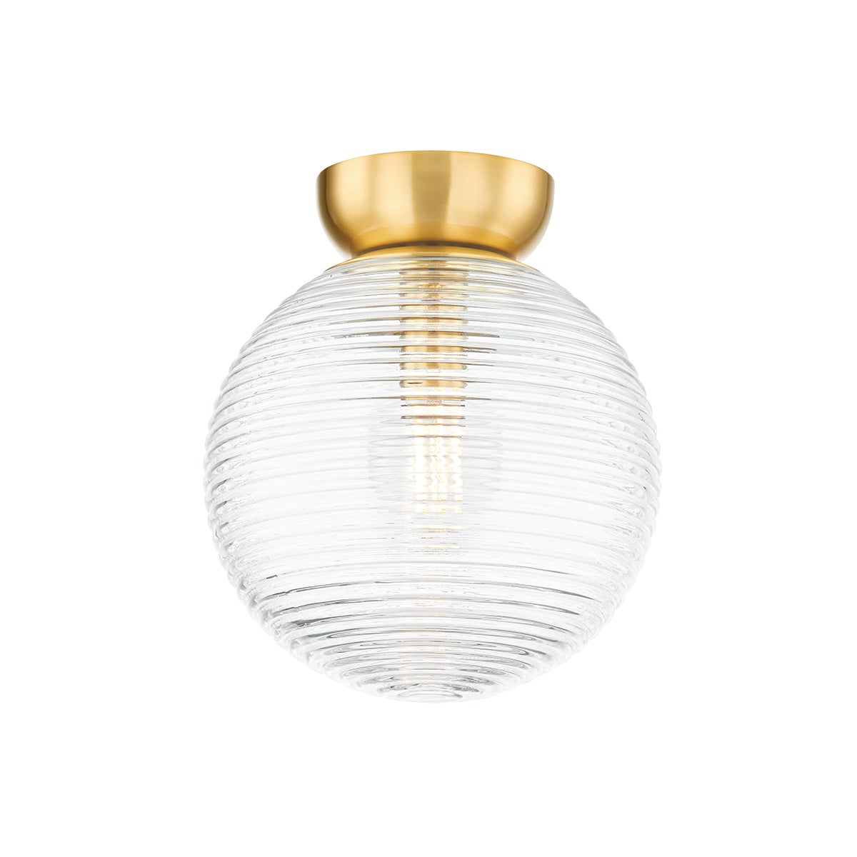 Mitzi by Hudson Valley Lighting Sara Flush Mount in Aged Brass
