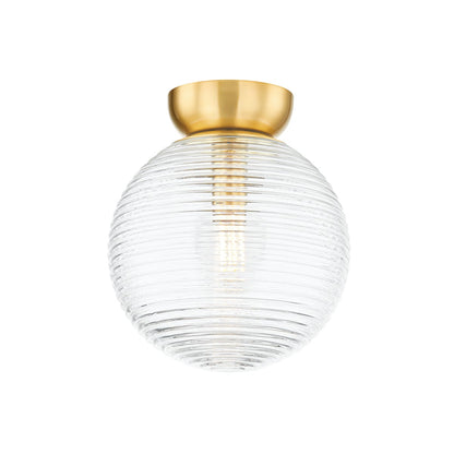 Mitzi by Hudson Valley Lighting Sara Flush Mount in Aged Brass