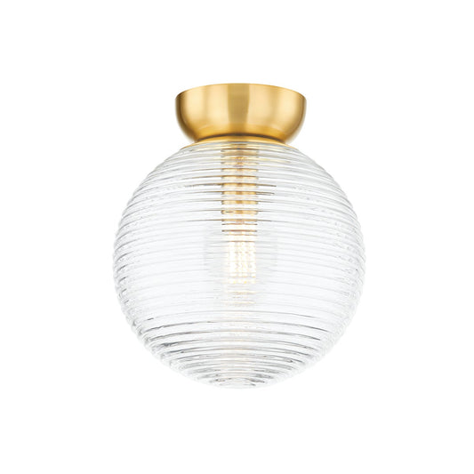 Mitzi by Hudson Valley Lighting Sara Flush Mount in Aged Brass