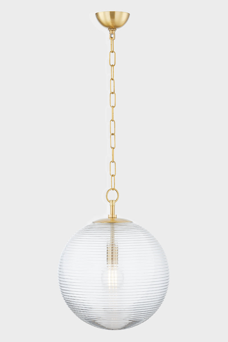 Mitzi by Hudson Valley Lighting Sara Large Pendant in Aged Brass, detail view 1