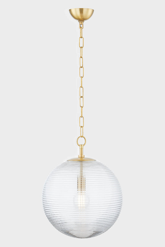 Mitzi by Hudson Valley Lighting Sara Large Pendant in Aged Brass, detail view 1