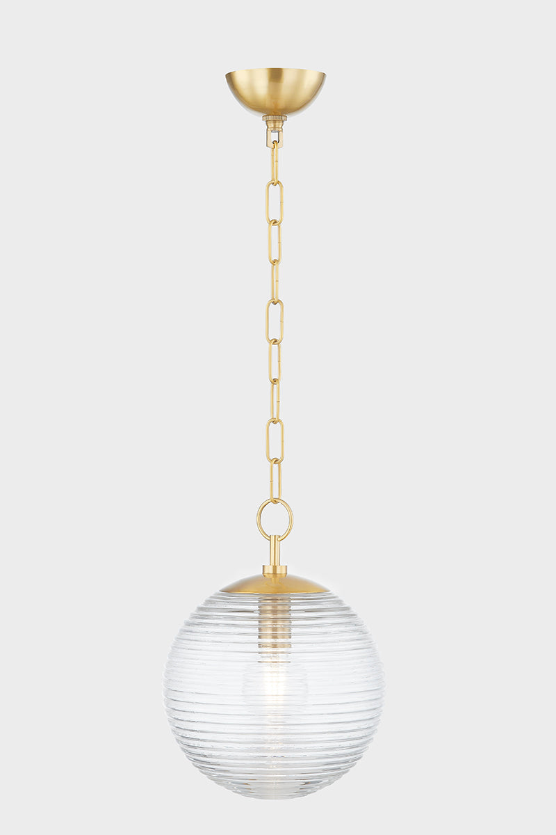 Mitzi by Hudson Valley Lighting Sara Small Pendant in Aged Brass, detail view 1