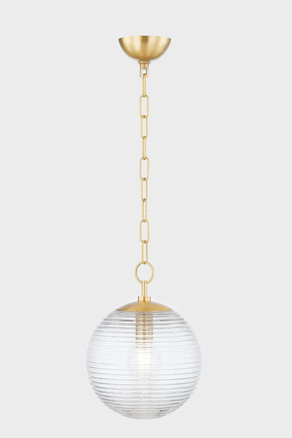 Mitzi by Hudson Valley Lighting Sara Small Pendant in Aged Brass, detail view 1