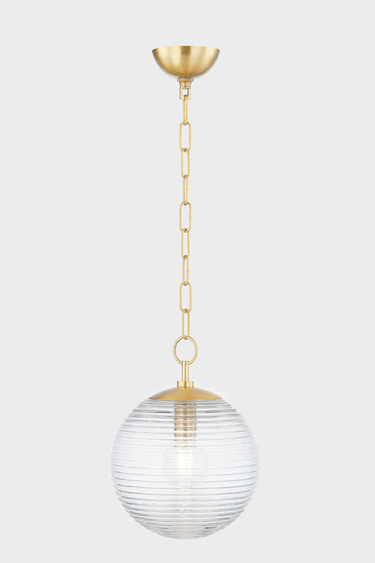 Mitzi by Hudson Valley Lighting Sara Small Pendant in Aged Brass, detail view 1