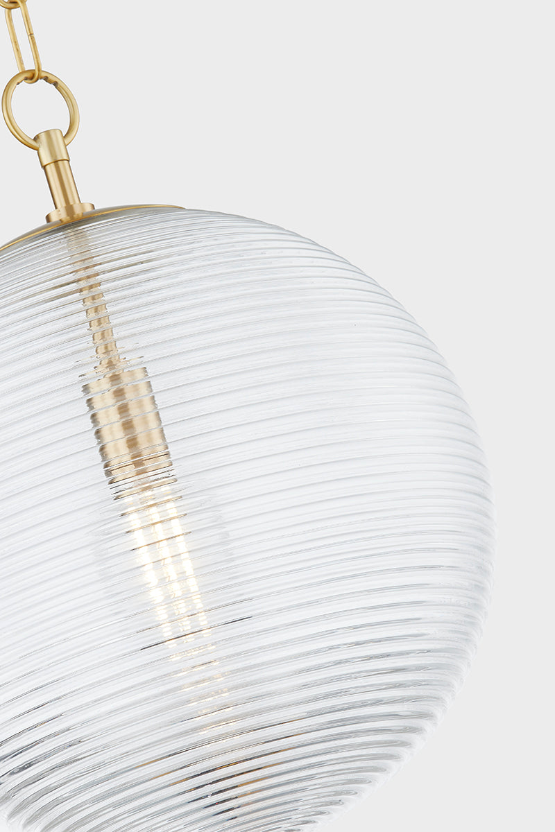 Mitzi by Hudson Valley Lighting Sara Large Pendant in Aged Brass, detail view 2
