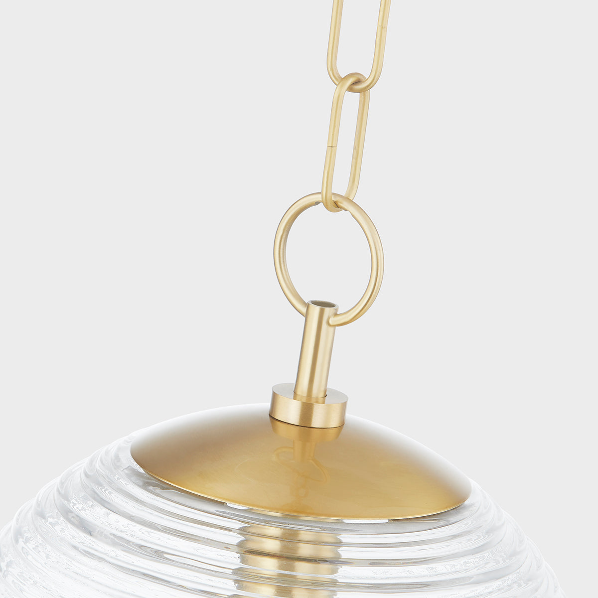 Mitzi by Hudson Valley Lighting Sara Small Pendant in Aged Brass, detail view 2
