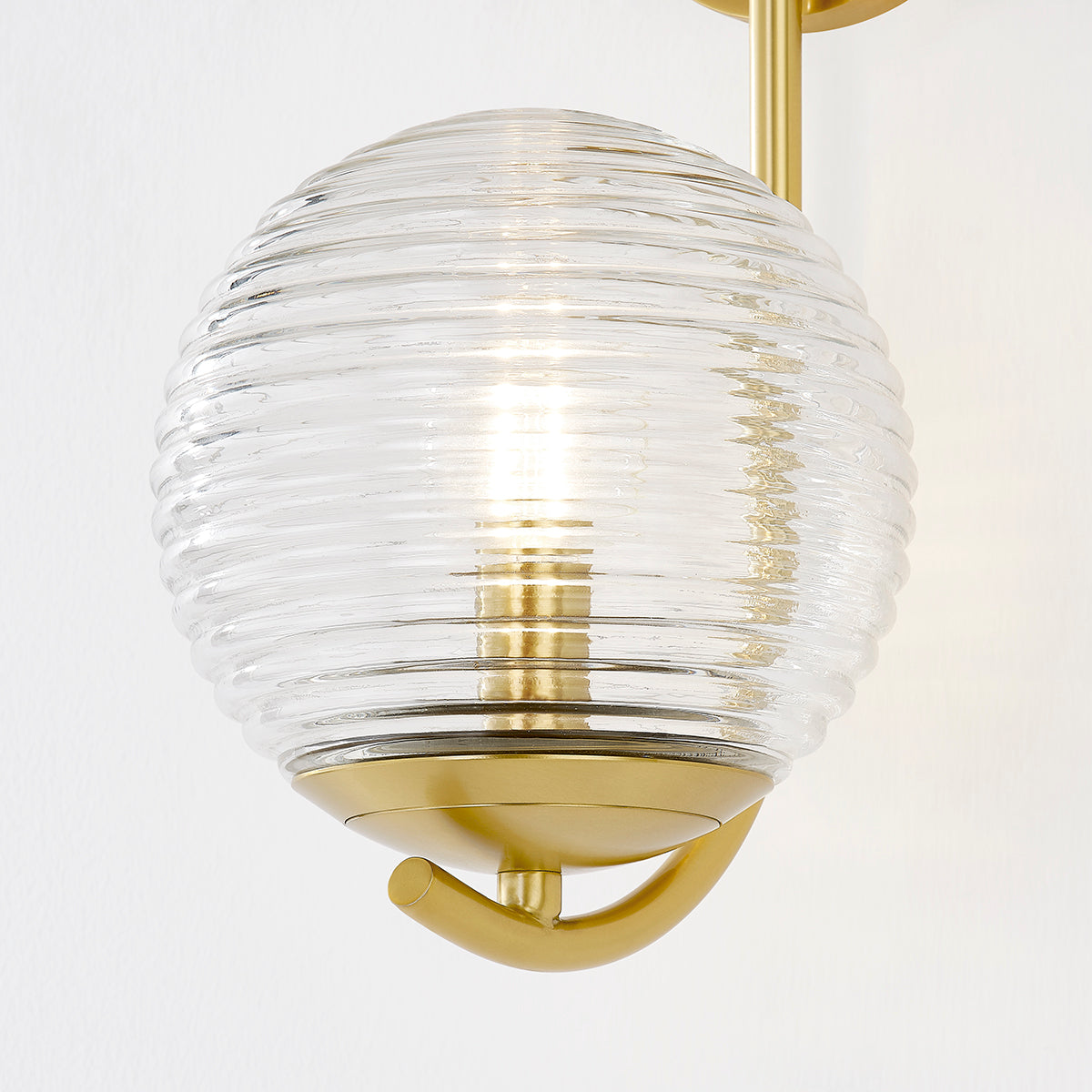 Mitzi by Hudson Valley Lighting Sara Wall Sconce in Aged Brass, detail view 2
